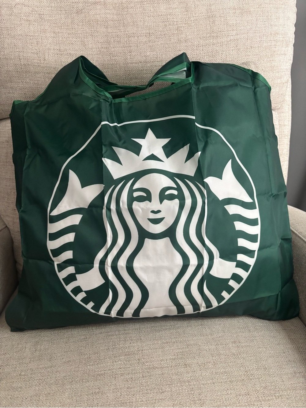 Starbucks Reusable Dark Green Tote Bag with White Siren Logo